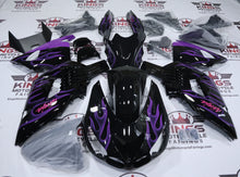 Kawasaki Ninja ZX14R Fairings (2006-2011) Black, Purple Flames, Pink at KingsMotorcycleFairings.com