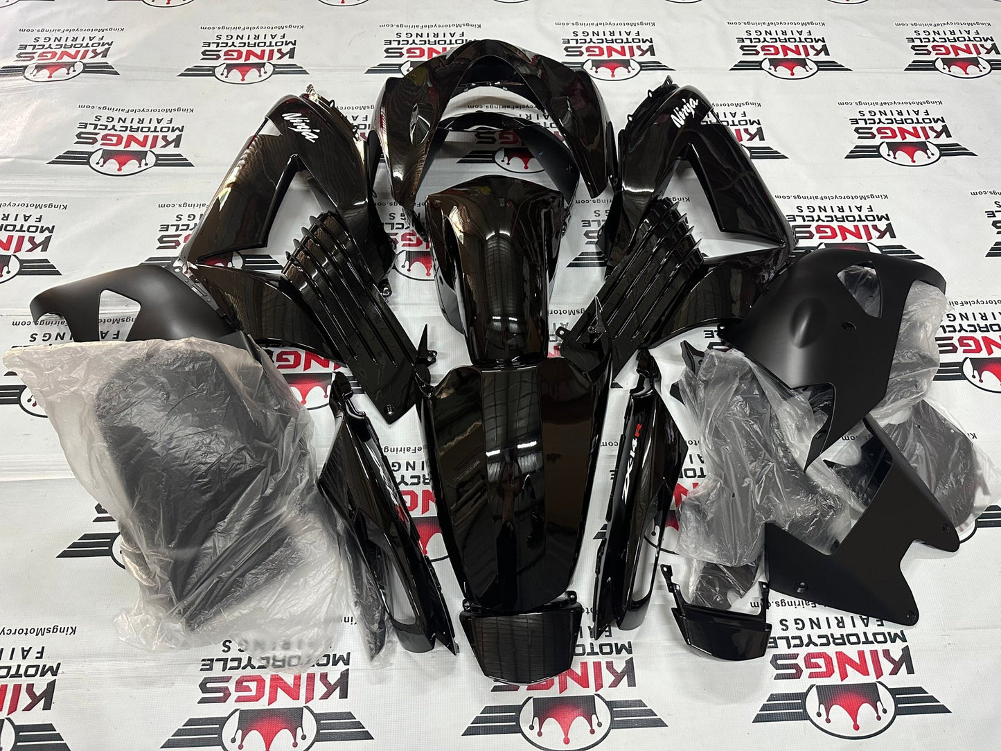 Kawasaki Ninja ZX14R Fairings (2006-2011) Gloss Black, Matte Black at KingsMotorcycleFairings.com