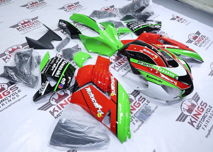 Kawasaki Ninja ZX14R Fairings (2006-2011) Green, Red, Black Motocard at KingsMotorcycleFairings.com