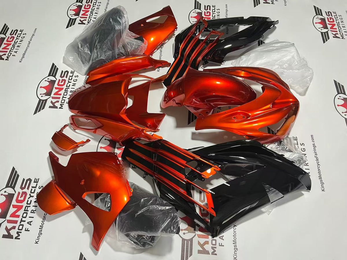 Kawasaki Ninja ZX14R Fairings (2012-2024) Orange Rust, Black from KingsMotorcycleFairings.com