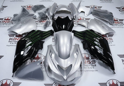 Kawasaki Ninja ZX14R Fairings (2012-2024) Silver, Black, Green at KingsMotorcycleFairings.com