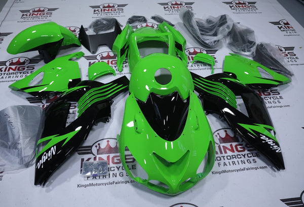 Kawasaki Ninja ZX14R (2006-2011) Kawi Green, Black, White at KingsMotorcycleFairings.com