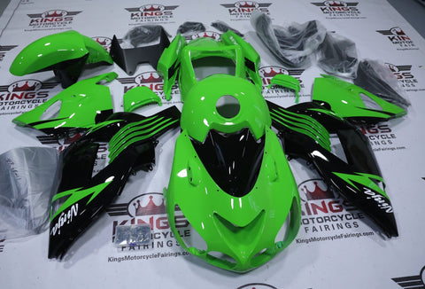 Kawasaki Ninja ZX14R (2006-2011) Kawi Green, Black, White at KingsMotorcycleFairings.com