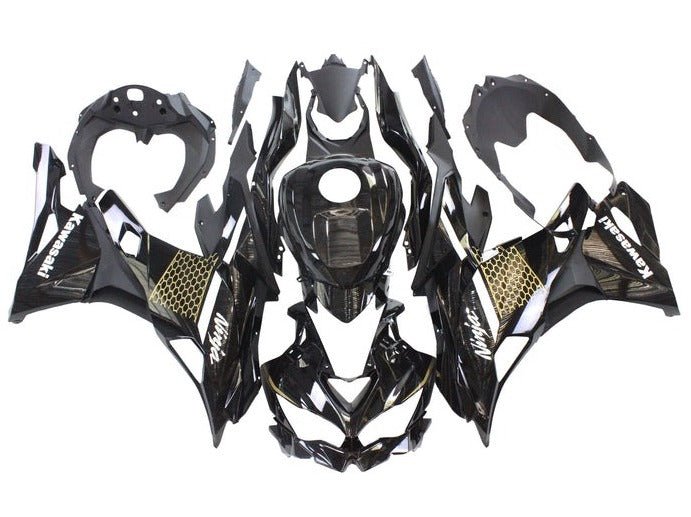 Kawasaki Ninja ZX25R Fairings (2019-2025) Black, White, Gold at KingsMotorcycleFairings.com