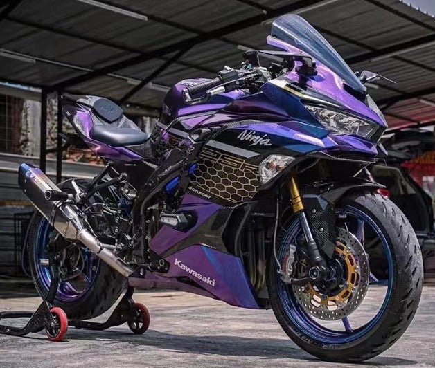 Kawasaki Ninja ZX25R Fairings (2019-2025) Purple, Blue, Gold, Gradient at KingsMotorcycleFairings.com