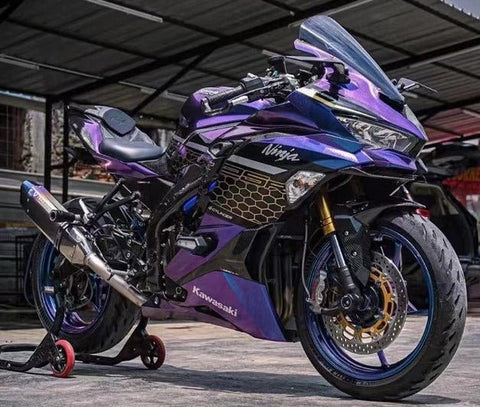 Kawasaki Ninja ZX25R Fairings (2019-2025) Purple, Blue, Gold, Gradient at KingsMotorcycleFairings.com
