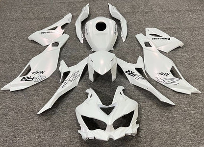 Kawasaki Ninja ZX4R Fairings (2019-2025) White, Black at KingsMotorcycleFairings.com