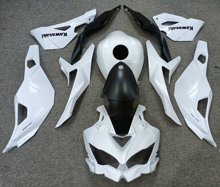 Kawasaki Ninja ZX4R Fairings (2019-2025) White, Matte Black at KingsMotorcycleFairings.com