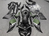 Kawasaki Ninja ZX4RR Fairings (2019-2025) Faux Carbon Fiber, Green, Gray at KingsMotorcycleFairings.com