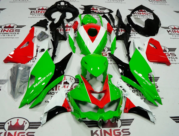 Kawasaki Ninja ZX4RR Fairings (2019-2025) Green, Red, White at KingsMotorcycleFairings.com