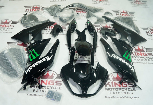 Kawasaki Ninja ZX6R 636 Fairings (2009-2012) Black, White, Green Monster at KingsMotorcycleFairings.com