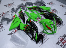 Kawasaki Ninja ZX6R 636 Fairing Kit (2024-2025) Green, Black, Red Stripe at KingsMotorcycleFairings.com