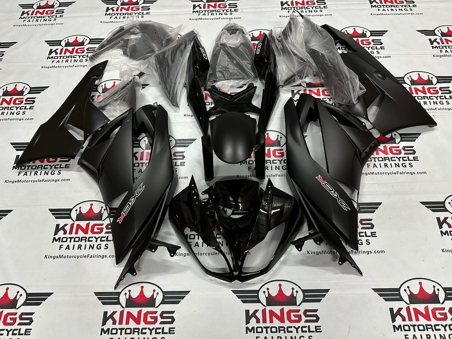 Kawasaki Ninja ZX6R 636 Fairing Set (2009-2012) Black, Matte Black, White, Red at KingsMotorcycleFairings.com