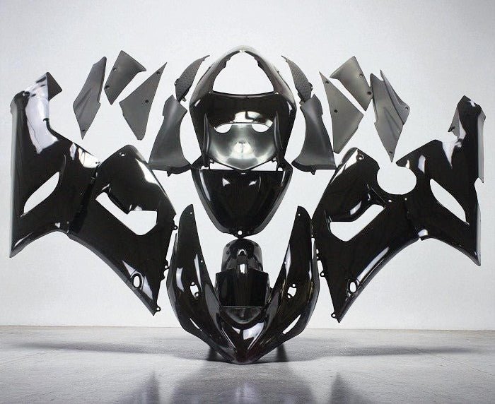 Kawasaki Ninja ZX6R 636 Fairings (2005-2006) All Black at KingsMotorcycleFairings.com