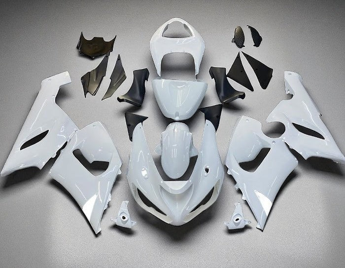 Kawasaki Ninja ZX6R 636 Fairings (2005-2006) All White at KingsMotorcycleFairings.com