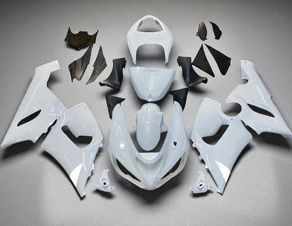 Kawasaki Ninja ZX6R 636 Fairings (2005-2006) All White at KingsMotorcycleFairings.com