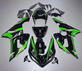 Kawasaki Ninja ZX6R 636 Fairings (2005-2006) Black, Green, Monster, Stripes at KingsMotorcycleFairings.com