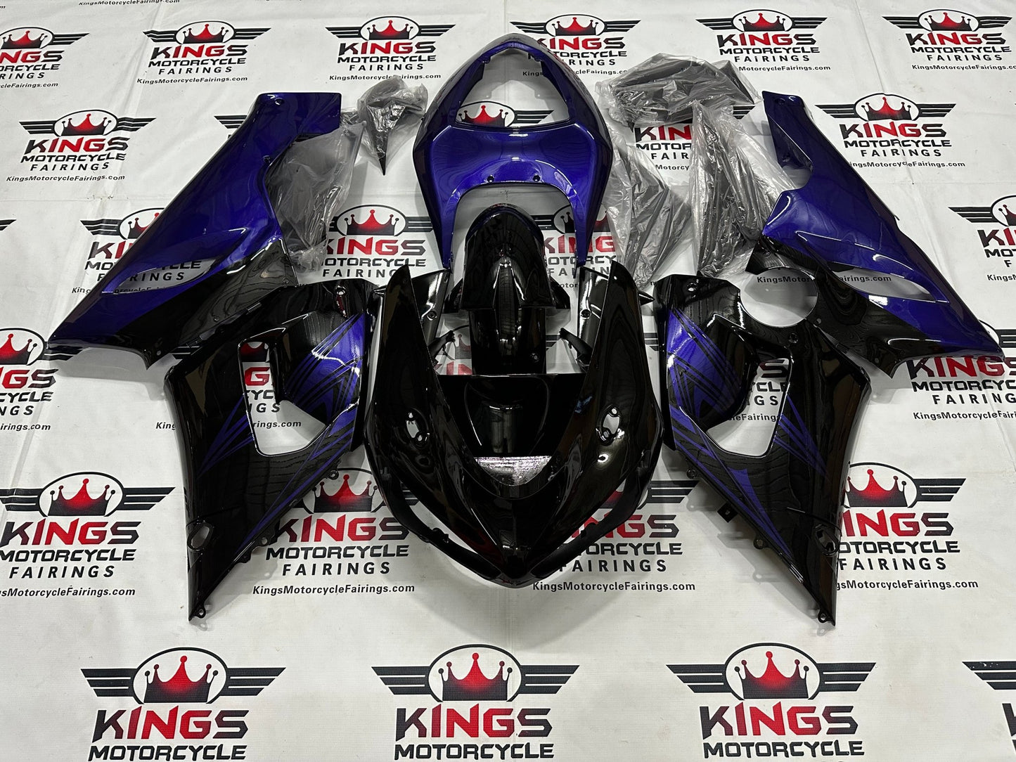 Kawasaki Ninja ZX6R 636 Fairings (2005-2006) Black, Purple at KingsMotorcycleFairings.com
