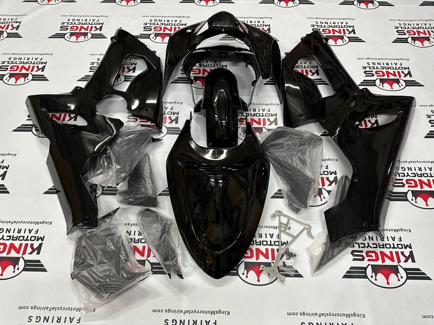 Kawasaki Ninja ZX6R 636 Fairings (2005-2006) Gloss Black at KingsMotorcycleFairings.com