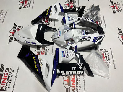 Kawasaki Ninja ZX6R 636 Fairings (2005-2006) Playboy White, Black, Purple at KingsMotorcycleFairings.com