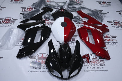 Fairings for Kawasaki Ninja ZX6R 636 (2007-2008) Black, Red, White Split at KingsMotorcycleFairings.com