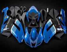 Kawasaki Ninja ZX6R 636 Fairings (2007-2008) Blue, Black, White Pattern at KingsMotorcycleFairings.com