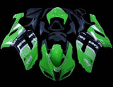 Kawasaki Ninja ZX6R 636 Fairings (2007-2008) Green, Black, White Pattern at KingsMotorcycleFairings.com