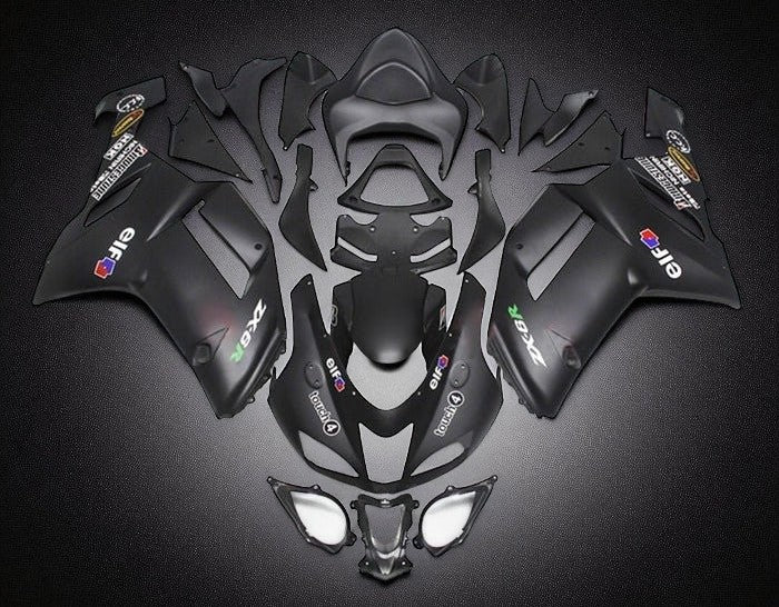 Kawasaki Ninja ZX6R 636 Fairings (2007-2008) Matte Black, Elf at KingsMotorcycleFairings.com
