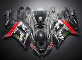 Kawasaki Ninja ZX6R 636 Fairings (2007-2008) Matte Black, White, Red Monster at KingsMotorcycleFairings.com