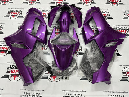 Kawasaki Ninja ZX6R 636 Fairings (2007-2008) Purple, Chrome at KingsMotorcycleFairings.com