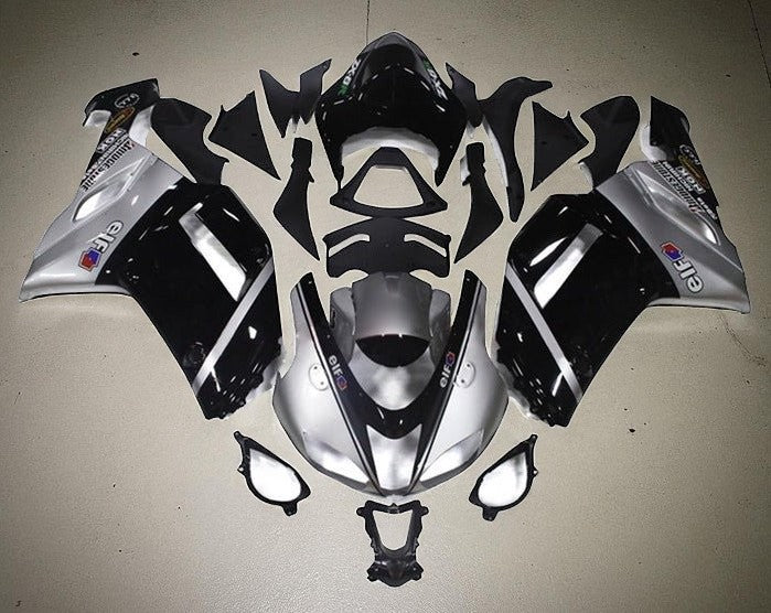Kawasaki Ninja ZX6R 636 Fairings (2007-2008) Silver, Black, Elf at KingsMotorcycleFairings.com
