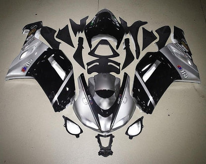 Kawasaki Ninja ZX6R 636 Fairings (2007-2008) Silver, Black, Elf at KingsMotorcycleFairings.com
