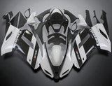 Kawasaki Ninja ZX6R 636 Fairings (2007-2008) White, Black Stripe at KingsMotorcycleFairings.com