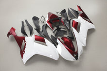 Kawasaki Ninja ZX6R 636 Fairings (2007-2008) White, Dark Red at KingsMotorcycleFairings.com