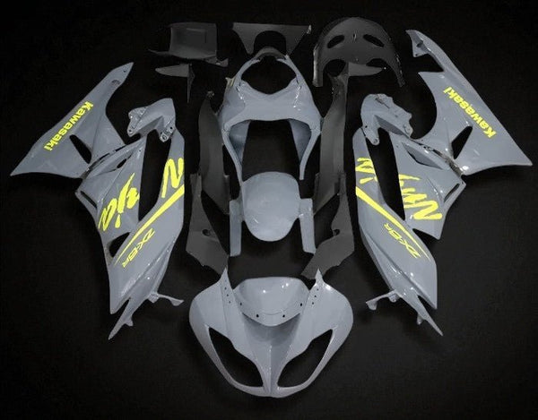 Kawasaki Ninja ZX6R 636 Fairings (2009-2012) Nardo Gray, Yellow at KingsMotorcycleFairings.com