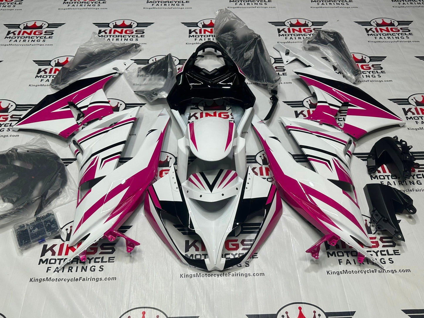Kawasaki Ninja ZX6R 636 Fairings (2009-2012) Pink, White, Black at KingsMotorcycleFairings.com