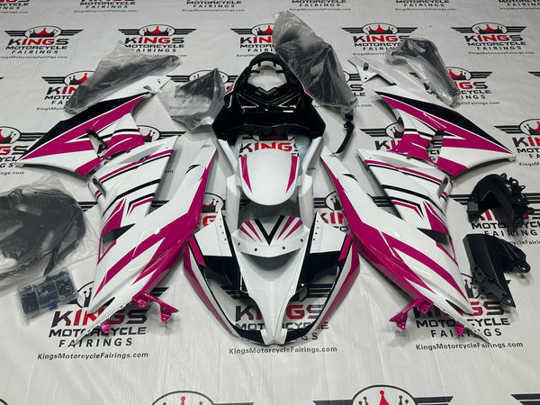 Kawasaki Ninja ZX6R 636 Fairings (2009-2012) Pink, White, Black at KingsMotorcycleFairings.com