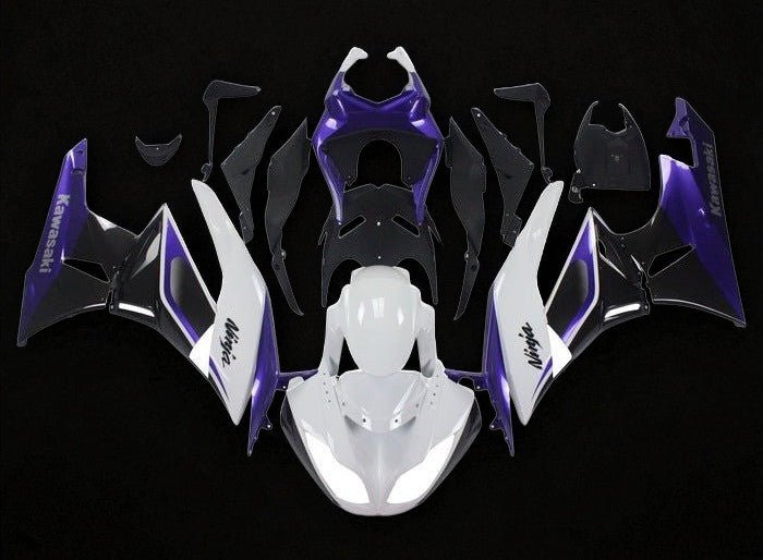 Kawasaki Ninja ZX6R 636 Fairings (2009-2012) White, Purple, Black at KingsMotorcycleFairings.com