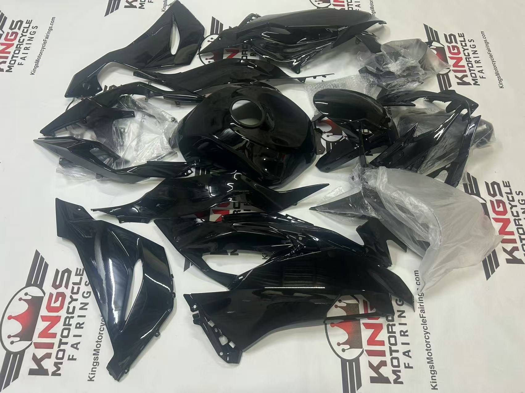 Kawasaki Ninja ZX6R 636 Fairings (2019-2023) All Black at KingsMotorcycleFairings.com