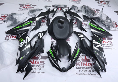 Kawasaki Ninja ZX6R 636 Fairings (2019-2023) Matte Black, White, Green Elf at KingsMotorcycleFairings.com