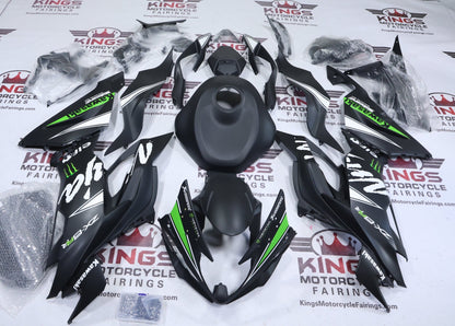 Kawasaki Ninja ZX6R 636 Fairings (2019-2023) Matte Black, White, Green Elf at KingsMotorcycleFairings.com