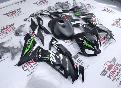 Kawasaki Ninja ZX6R 636 Fairings (2019-2023) Matte Black, White, Green Elf from KingsMotorcycleFairings.com