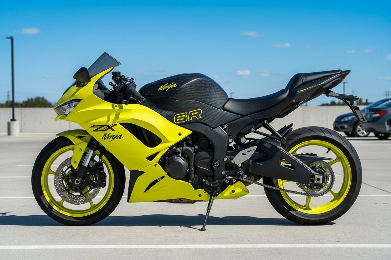Kawasaki ZX6R 636 (2019-2023) Yellow, Carbon Fiber Fairings