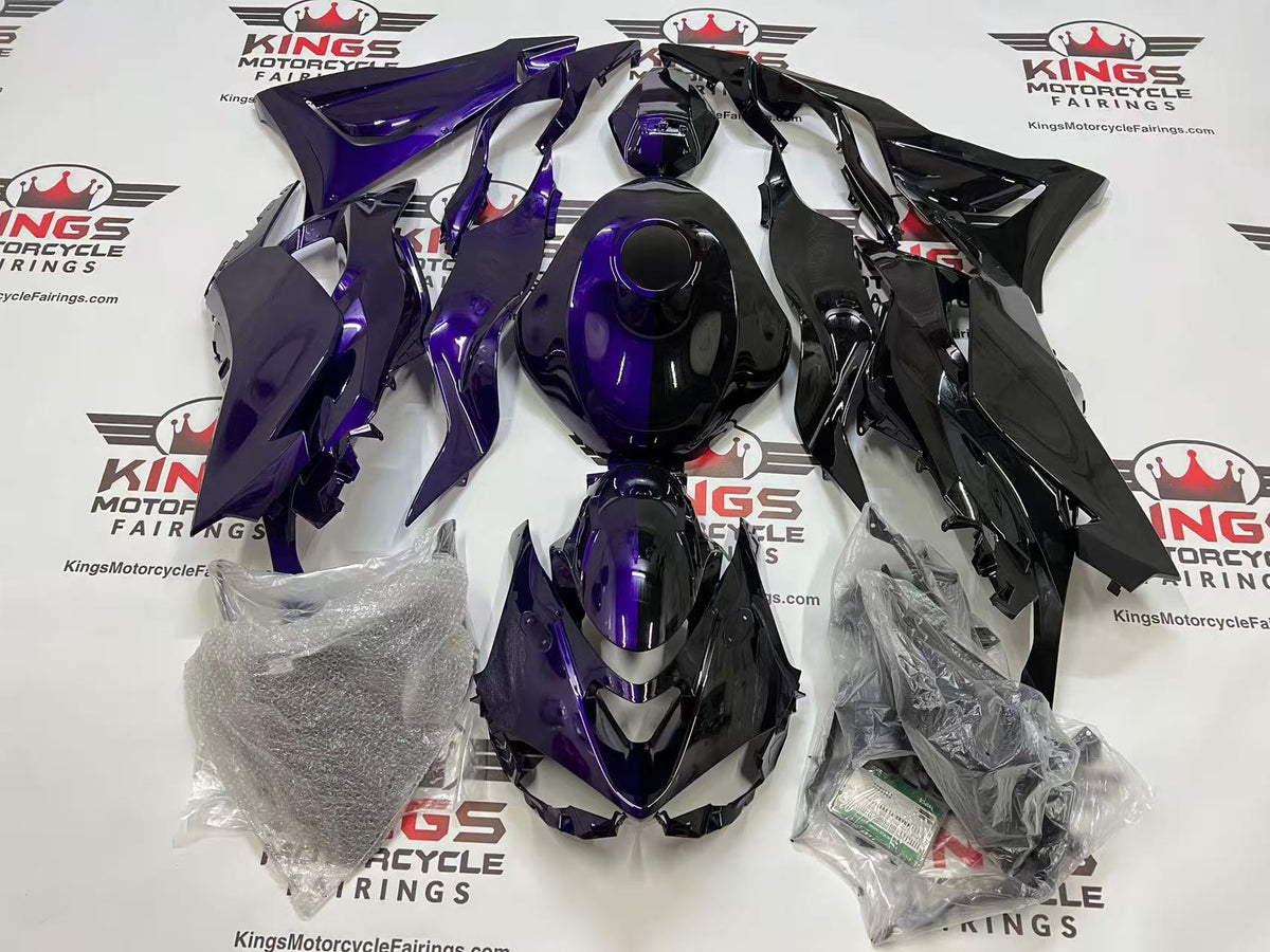 Kawasaki Ninja ZX6R 636 Fairings (2024-2025) Purple, Black Split at KingsMotorcycleFairings.com
