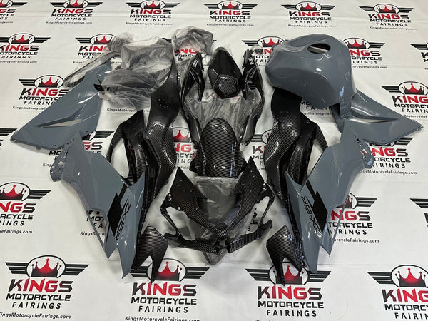 Kawasaki Ninja ZX6R 636 (2019-2023) Gray, Faux Carbon Fiber, Black at KingsMotorcycleFairings.com