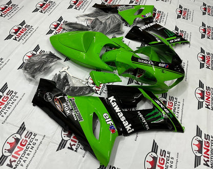 Kawasaki Ninja ZX6R Fairings (2005-2006) Green, Black, Monster Elf at KingsMotorcycleFairings.com