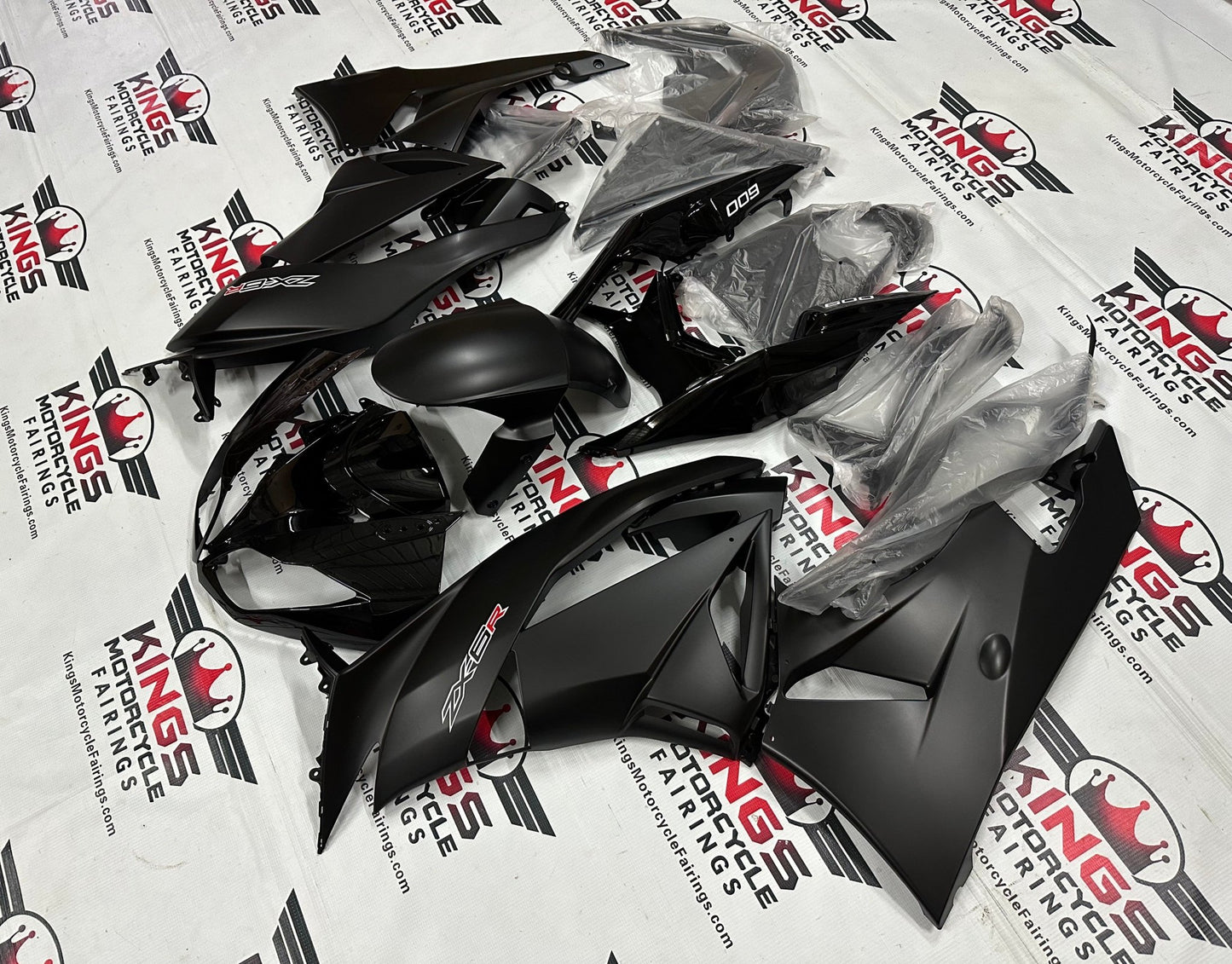 Kawasaki Ninja ZX6R Fairings (2009-2012) Black, Matte Black, White, Red at KingsMotorcycleFairings.com