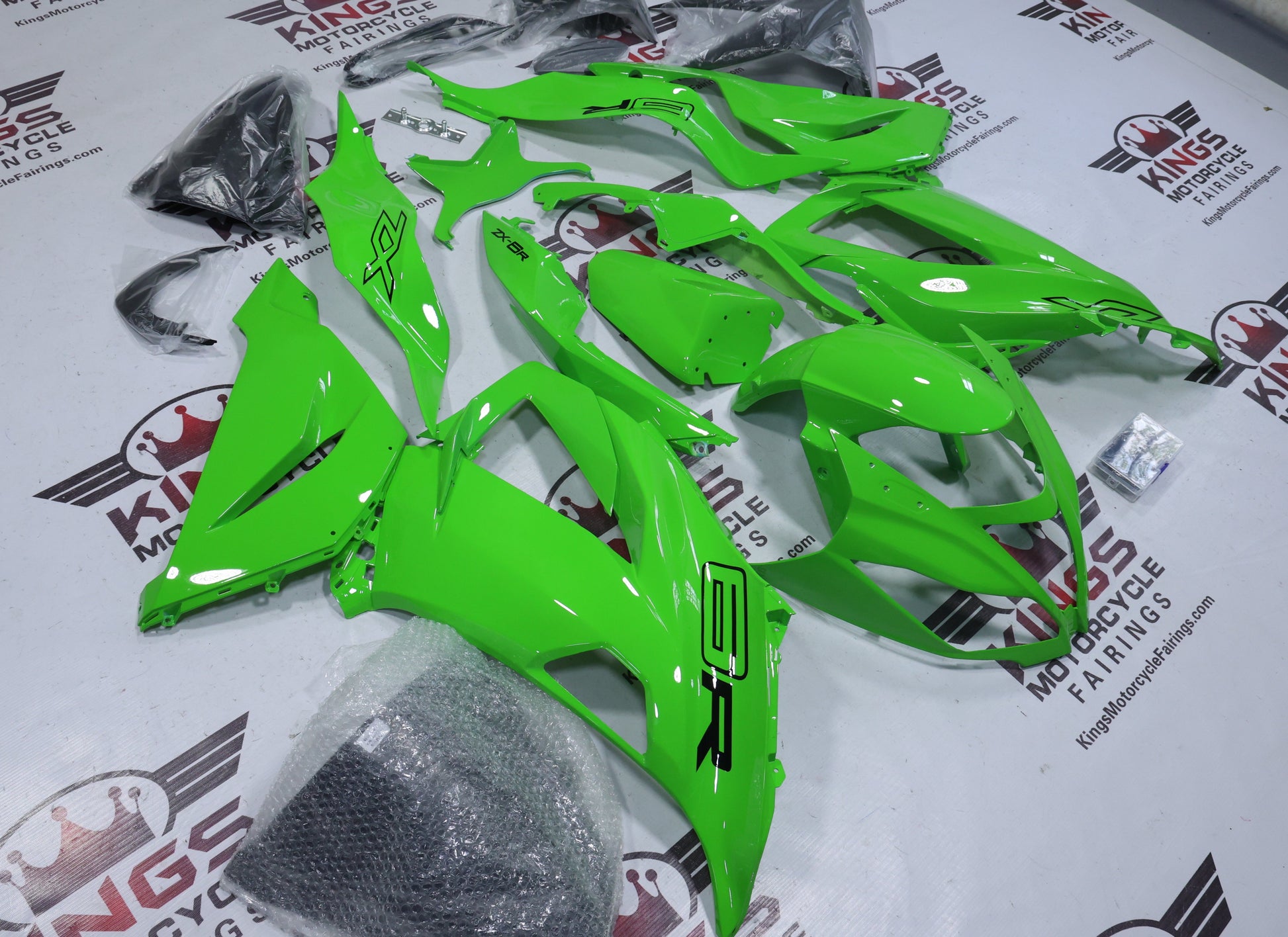 Kawasaki Ninja ZX6R Fairings (2013-2018) Lime Green at KingdMotorcycleFairings.com