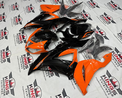 Kawasaki Ninja ZX6R Fairings (2013-2018) Orange, Black, Silver at KingsMotorcycleFairings.com