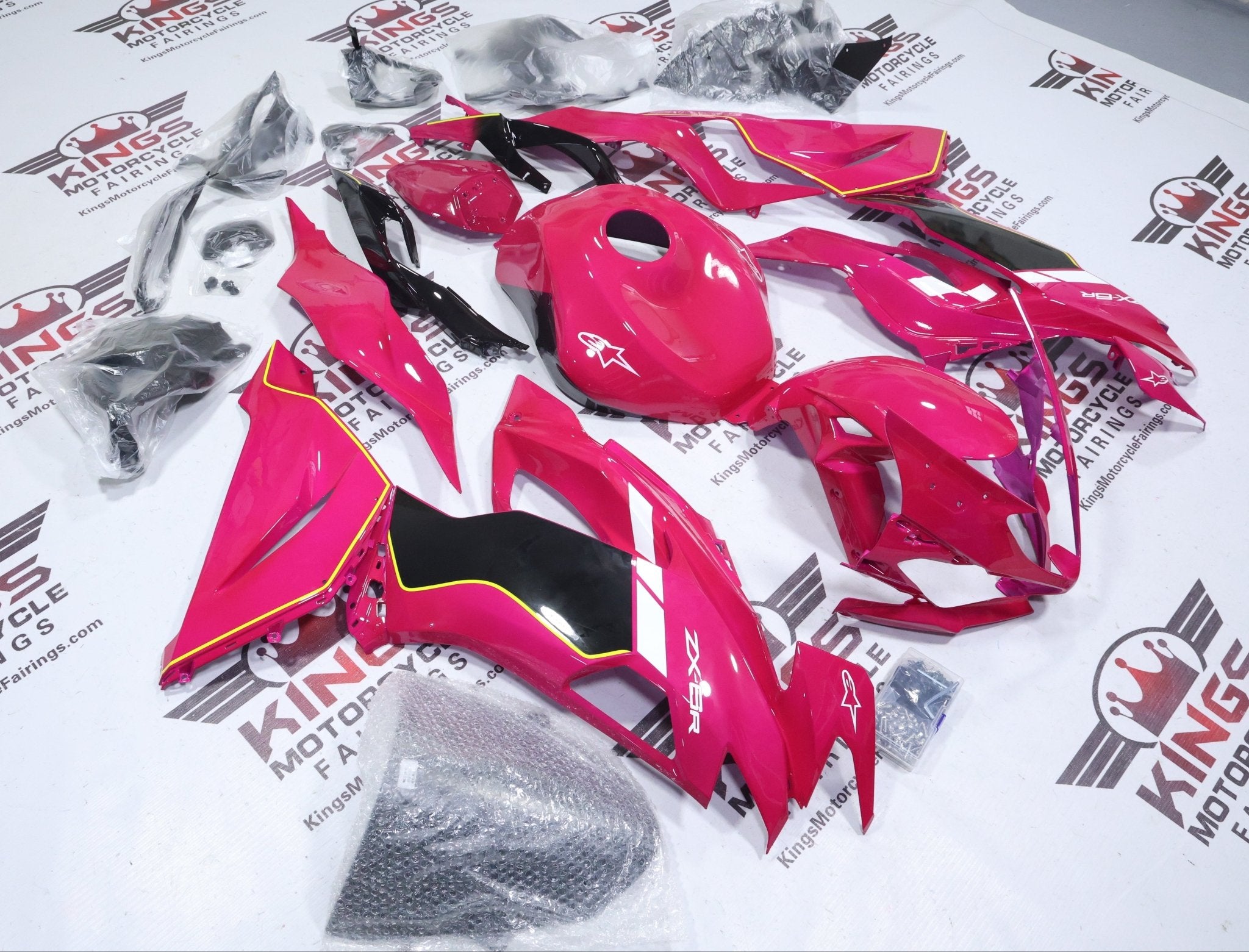 Fairings for Kawasaki ZX6R (2019-2023) Pink, Black, White